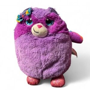 Misfittens Purple Rainbow Tail Cat Plush Stuffed Animal Toy Sparkly Feet Bow